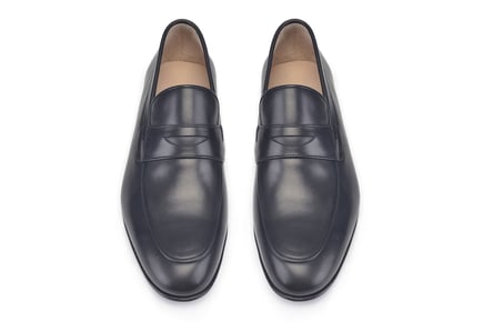 Siyah Penny Loafer Kösele Erkek Ayakkabı
