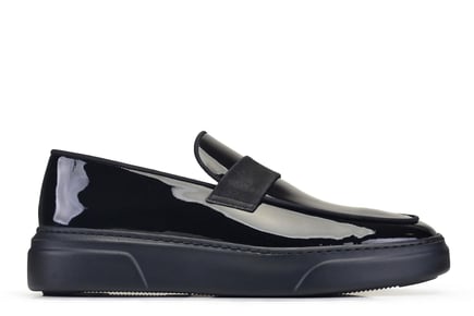 Siyah Rugan Bağcıksız Erkek Sneaker Ayakkabı