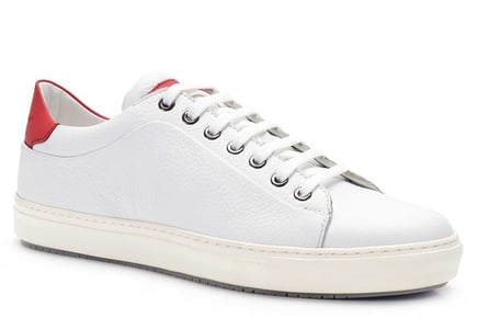 Beyaz Kırmızı Bağcıklı Erkek Sneaker Ayakkabı