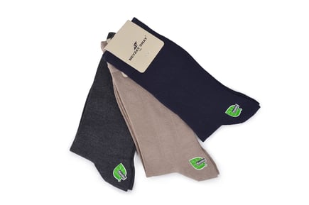 Gri-Bej-Lacivert Lycra Bambu 3lü Düz Çorap