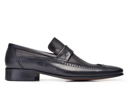 Siyah Klasik Kösele Erkek Loafer Ayakkabı