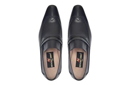 Siyah Klasik Loafer Kösele Erkek Ayakkabı -6968-
