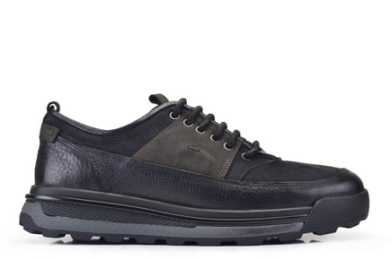 Siyah Nubuk Bağcıklı Sneaker