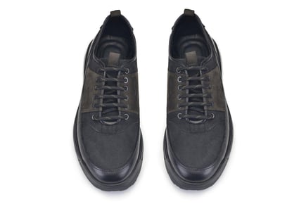 Siyah Nubuk Bağcıklı Sneaker