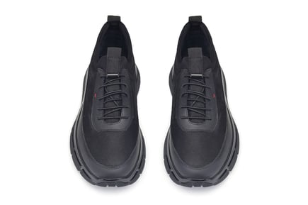 Siyah-Nubuk Siyah Bağcıklı Sneaker