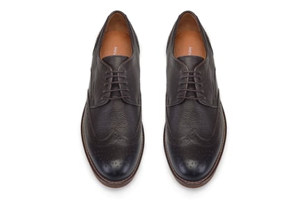 Kahverengi Wing Tip Derby Stil Erkek Ayakkabı