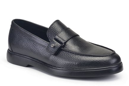 Siyah Tokalı Loafer Erkek Ayakkabı