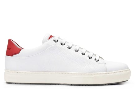 Beyaz Kırmızı Bağcıklı Erkek Sneaker Ayakkabı