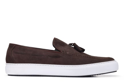 Kahverengi Hakiki Deri Erkek Sneaker Ayakkabı