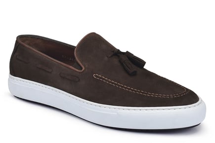 Kahverengi Hakiki Deri Erkek Sneaker Ayakkabı