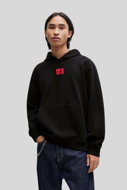 Hugo Boss Pamuklu Kapşonlu Erkek Sweatshirt Siyah