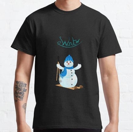 Snow-winter Tasarım Baskılı Tişört (Bol kesim t-shirt)
