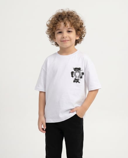 002703 Baskılı Erkek Çocuk T-Shirt BEYAZ