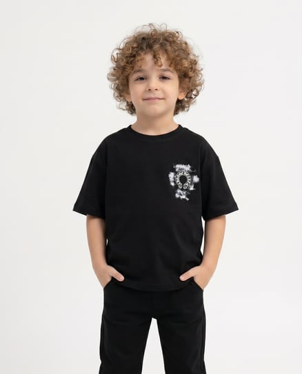 002703 Baskılı Erkek Çocuk T-Shirt SİYAH