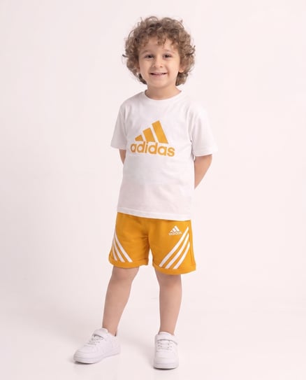 00400 Baskılı Kapri & T-Shirt İkili Erkek Çocuk Takım SARI