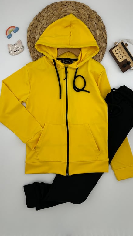 0108 Dalgıç Kumaş Eşofman Takımı SARI