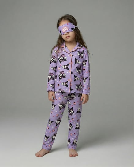 0605-20 Kuromi Kız Çocuk Pijama Takım LİLA