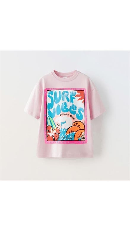 0610-3 Surf Vibes T-Shirt PEMBE