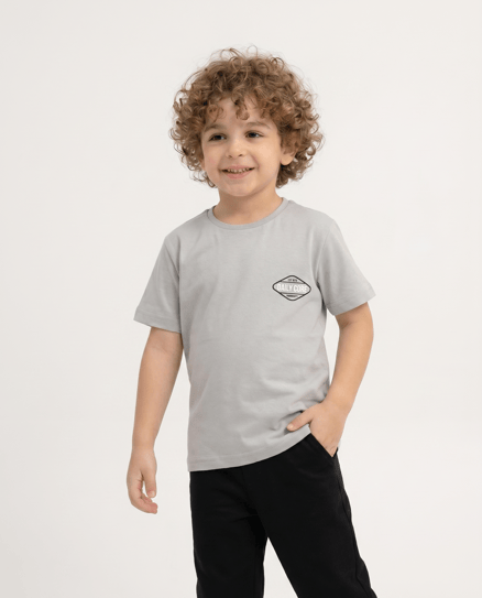 10048 Daily Core Baskılı Erkek Çocuk T-Shirt GRİ