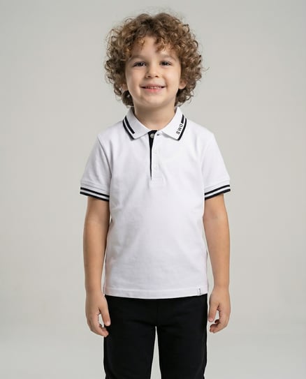 10065 Polo Yaka Erkek Çocuk T-Shirt (1-4 Yaş) BEYAZ