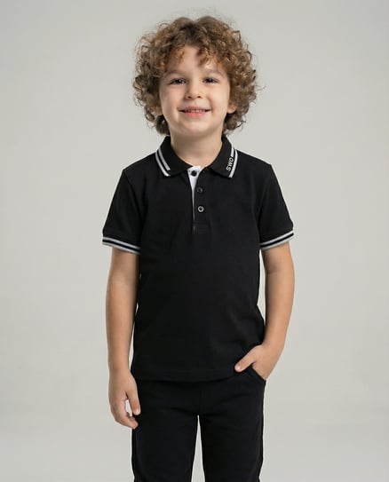 10065 Polo Yaka Erkek Çocuk T-Shirt (1-4 Yaş) SİYAH