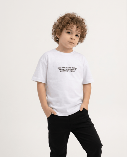 10243 New Yourk Baskılı Erkek Çocuk T-Shirt (8-12 Yaş) BEYAZ