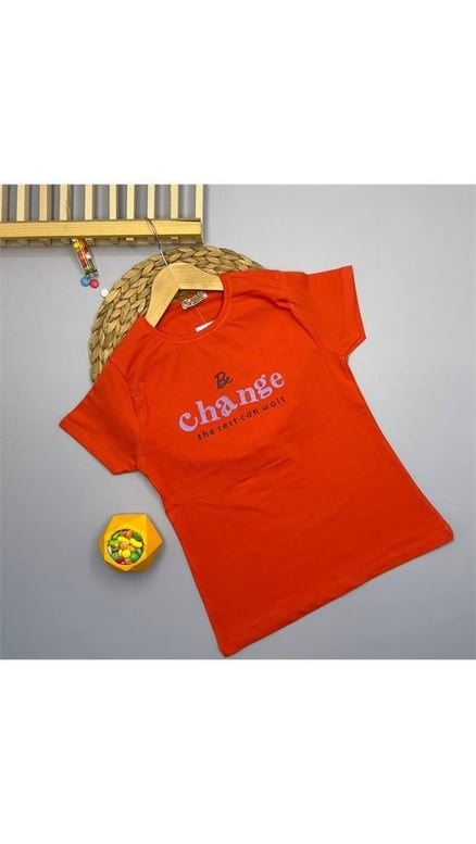 180250 Be Change Baskılı T-shirt NAR CICEGI