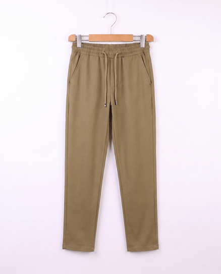 1807-1 Beli Lastikli Keten Okul Pantalonu (7-11 Yaş) CML
