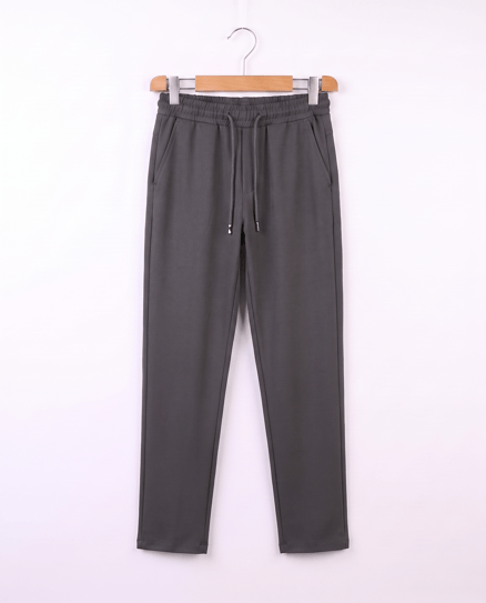 1807-1 Beli Lastikli Keten Okul Pantalonu (7-11 Yaş) GRİ