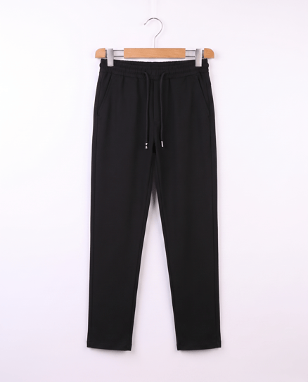 1807-2 Beli Lastikli Keten Okul Pantalonu (12-16 Yaş) SIYAH