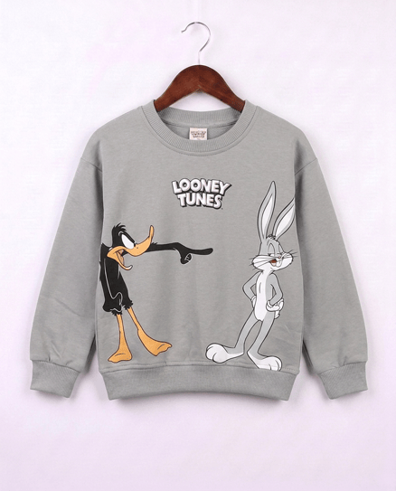 1811-1 Loonet Tunes Baskılı Sweat GRİ