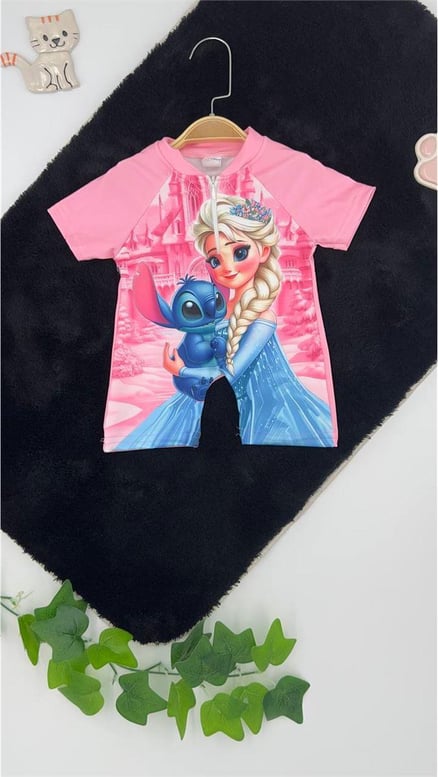 20025-5 Elsalı Fermuarlı Mayo PEMBE