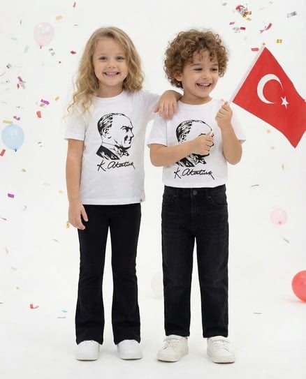 20261 Atatürk Baskılı T-Shirt BEYAZ