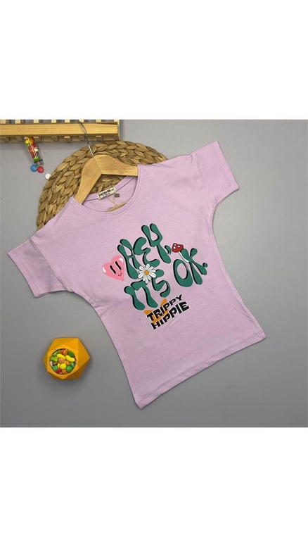2082 Hey Baskı T-shirt LİLA