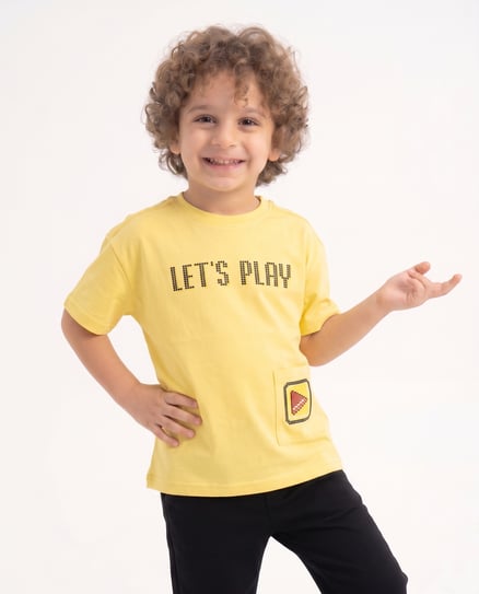 2264433 Lets Play Baskılı Erkek Çocuk T-Shirt SARI