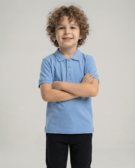2375 Kısa Kollu Düz Model Okul  Lakost T-Shirt (6-9 Yaş) BEBEM