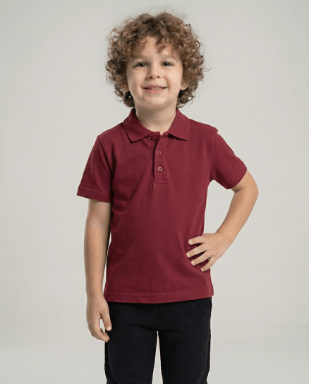 2375 Kısa Kollu Düz Model Okul  Lakost BORDO