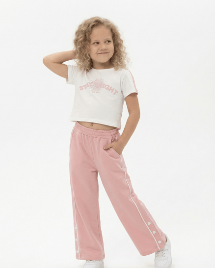 26208 Stay Bright Baskılı T-Shirt Kız Takım PEMBE