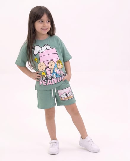 2622-10 Snoopy İkili Kız Çocuk Takımı YEŞİL