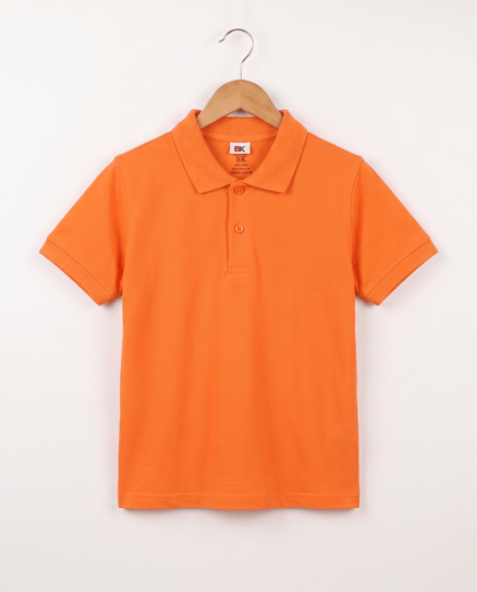 2626-2 Polo Yaka Okul Lakost T-shirt (11-14 Yaş) TURUNCU