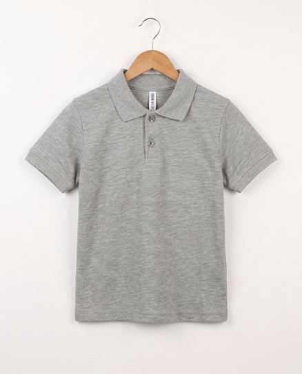 2626-2 Polo Yaka Okul Lakost T-shirt (11-14 Yaş) GRİ
