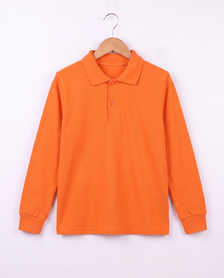 2626-4  Polo Yaka Okul Lakost Sweat  (7-10 Yaş) TURUNCU