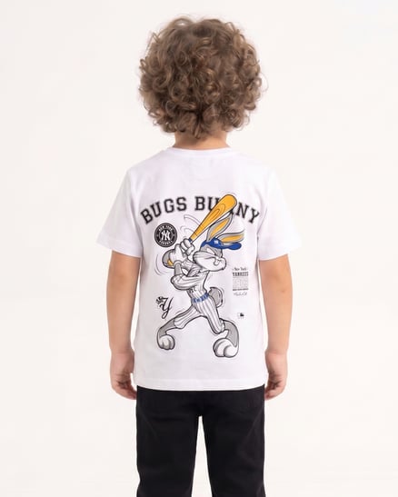 2703-4 Bugs Bunny Baskılı Erkek Çocuk T-Shirt BEYAZ