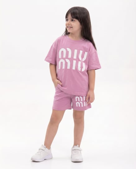 3003-6 Mr Baskılı Kız Çocuk İkili Takım PEMBE