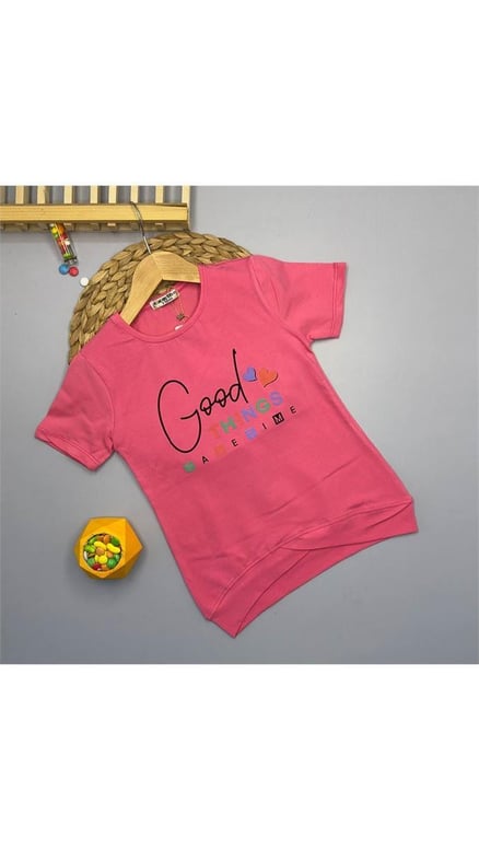 3087 Good Things Baskılı T-shirt LİLA