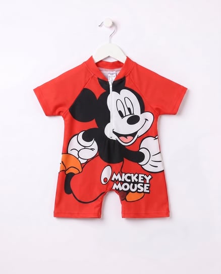 3104-5 Mickey Mouse Fermuarlı Yulum Mayo KIRMIZI