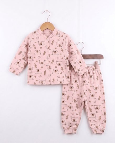 3130 Panda Önden Çıtçıtlı 2'li Takım PEMBE