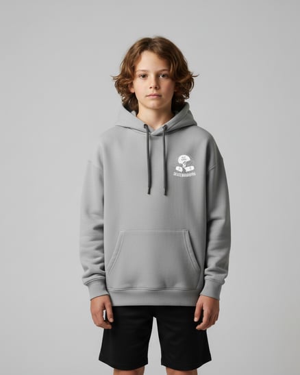 3264226 Skate Baskılı Üç İplik Şardonlu Sweat GRİ