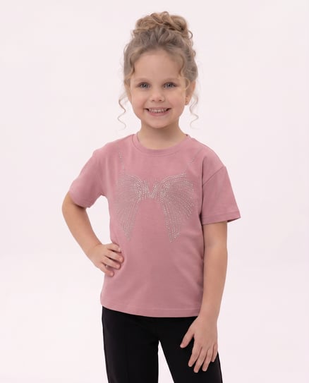 3902 Kanat Taşlı Oysho Kız Çocuk T-Shirt (9-12 Yaş) GÜLK