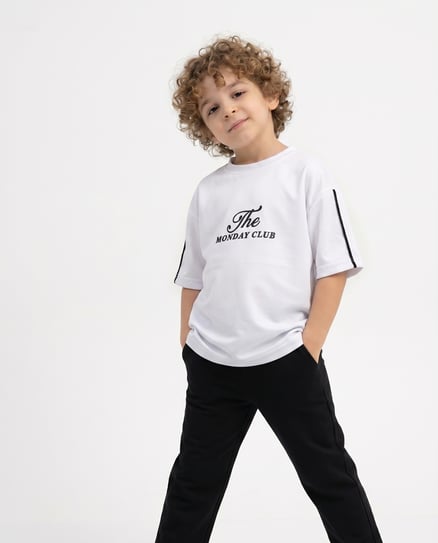 4264582 The Mondey Baskılı Erkek Çocuk T-Shirt BEYAZ
